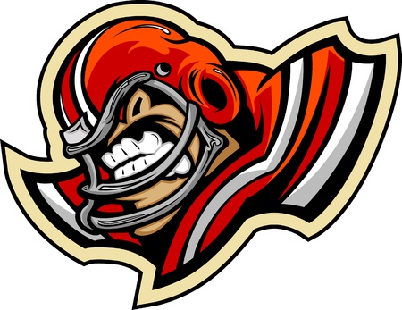 Graphic lmage of a Mean Tought Football Mascot with Football Helmetのイラスト素材