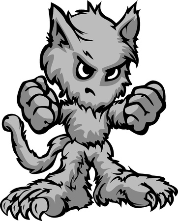 Cartoon Image of a Halloween Werewolf Monster with Hands in Fists
のイラスト素材
