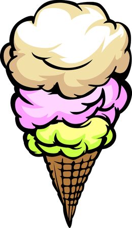 Cartoon Vector Image of an Ice Cream Cone  のイラスト素材