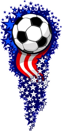 Stars and Stripes Fireworks Patriotic Soccer Ball  Illustrationのイラスト素材