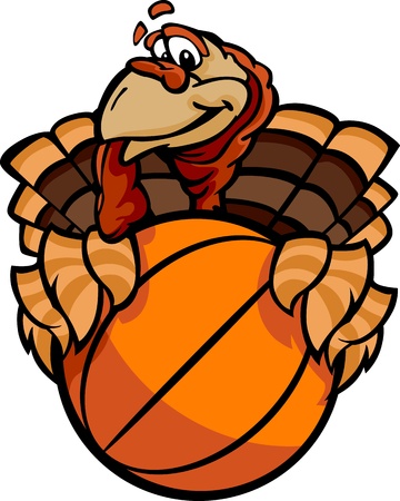 Turkey Holding a Basketball Ball のイラスト素材
