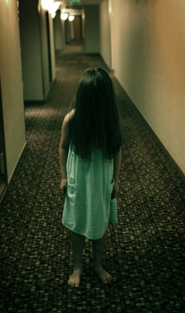 Horror movie style girlの写真素材