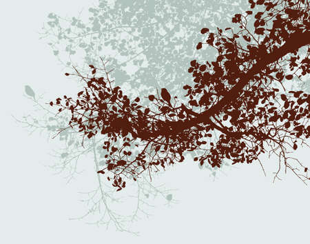 The tree branches in autumn forestのイラスト素材