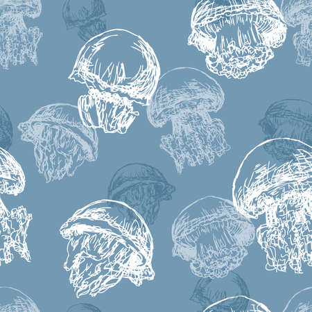 Pattern of the jellyfishes.のイラスト素材