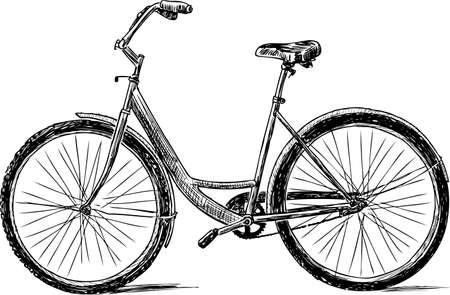 Sketch of a bicycle for a walkのイラスト素材