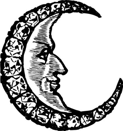 Vector image of a fairy crescent moonのイラスト素材
