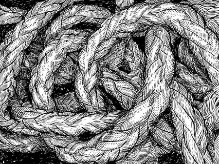 Vector illustration of a tangled rigging ropeのイラスト素材