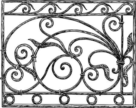 Drawing of a vintage fence.のイラスト素材