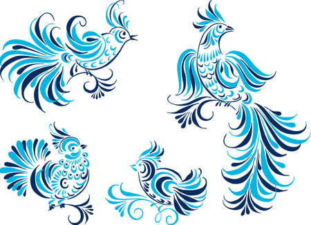 Image of the fabulous Christmas birds.のイラスト素材