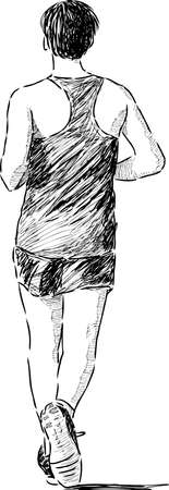A young man is on a healthy runningのイラスト素材