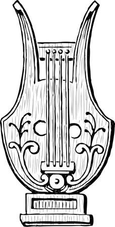 Image of an ancient harp.のイラスト素材