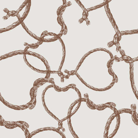 Vector pattern of the ropes in the hearts shapeのイラスト素材