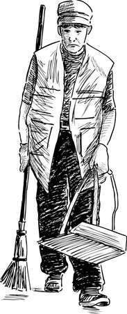 Sketch of a street cleanerのイラスト素材