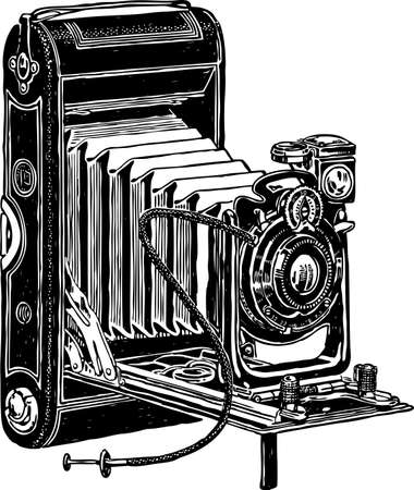 Sketch of a vintage camera.のイラスト素材