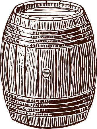 Drawing of a wine barrel.のイラスト素材