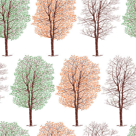 Pattern of the trees in the different seasonsのイラスト素材
