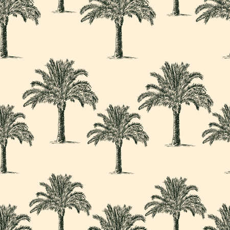 seamless background of the palm treesのイラスト素材