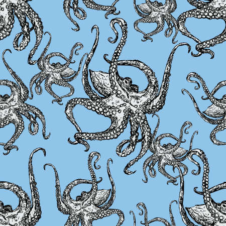 Pattern of the ocean octopusのイラスト素材