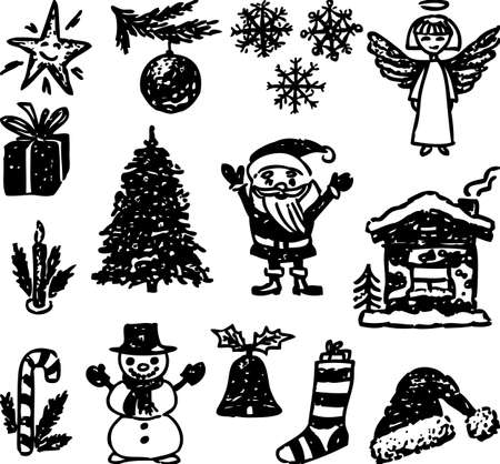 Vector drawings of symbols of christmasのイラスト素材