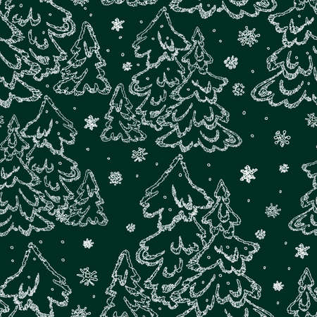 Seamless background of christmas treesのイラスト素材