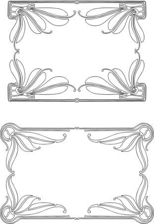 Decorative frames in style of art nouveauのイラスト素材