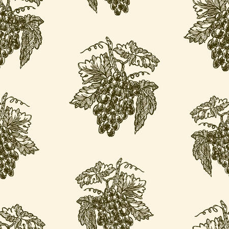 seamless background of of grape bunchesのイラスト素材