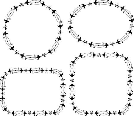 Set of vector decorative frames various shapesのイラスト素材