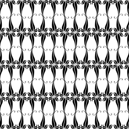 Seamless pattern of silhouettes vintage ornamental design elementsのイラスト素材