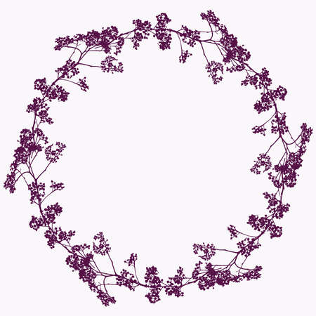 Decorative floral wreath from silhouettes umbrella plantsのイラスト素材