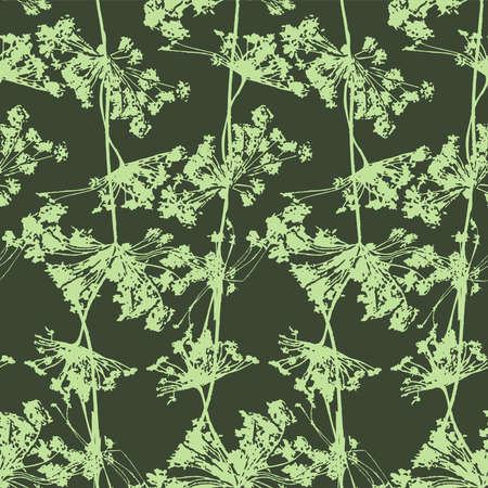 Seamless background of silhouettes umbrella plantsのイラスト素材