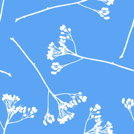Seamless pattern of silhouettes abstract umbrella plantsのイラスト素材