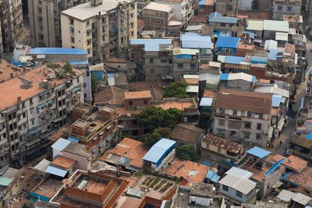 A top view of Chinese apartment buildingsの写真素材
