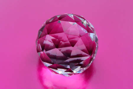 glass crystal on pink の写真素材
