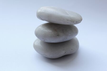 tree pebbles isolated on white の写真素材