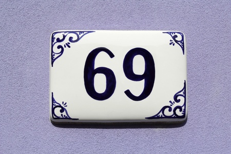 number sixty-nine, house address plate number 