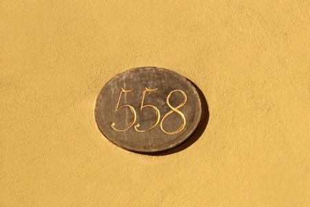 number five hundred fifty-eight, house address plate number の写真素材