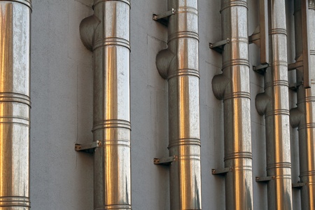 metal pipes of a ventilation system の写真素材