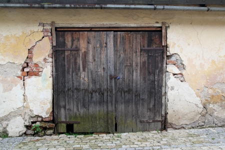 old wooden destroyed door の写真素材