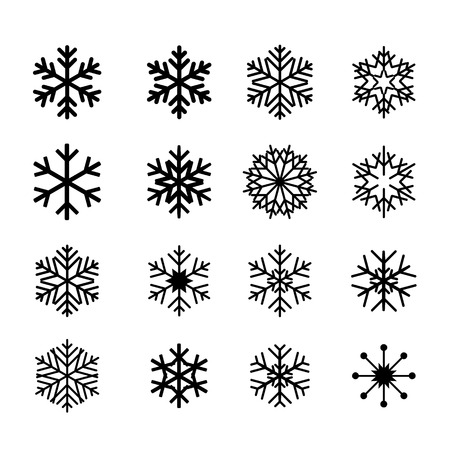 Collection of black snowflakesのイラスト素材