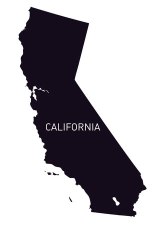 black and white map of Californiaのイラスト素材