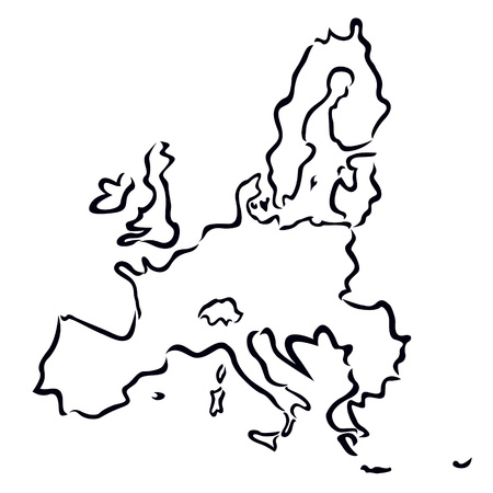 black abstract map of European Union のイラスト素材