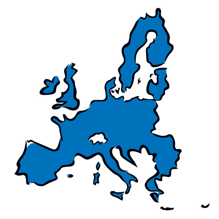 abstract blue map of European Unionのイラスト素材