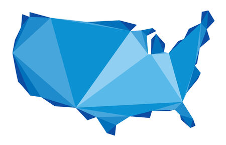 blue USA map- crystal like のイラスト素材