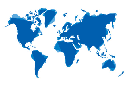 blue abstract map of the world のイラスト素材