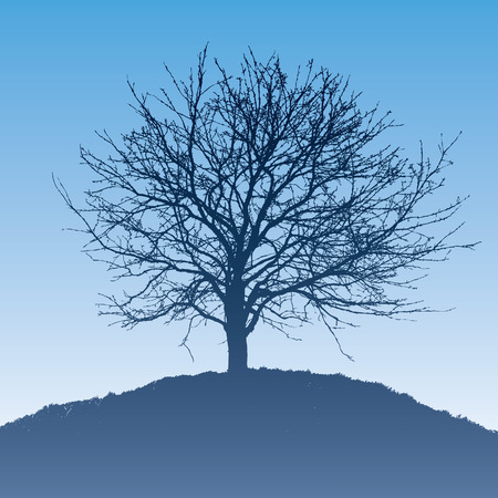 silhouette of the tree のイラスト素材