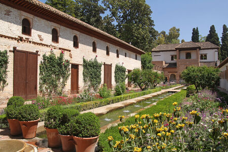 famous garden of Generalife- part of Alhambra in Granada 