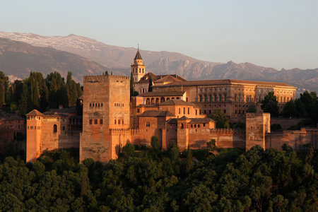 Alhambra during sunset, Granada, Spain のeditorial素材
