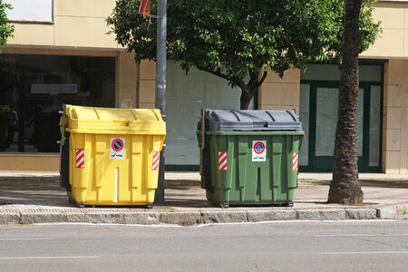 Recycle bins on the street