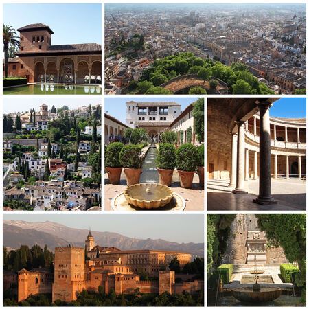 collection of photos from Alhambra in Granada, Spain の写真素材