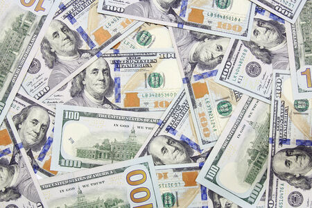 one hundred dollars banknotes background  new 2013 edition  
